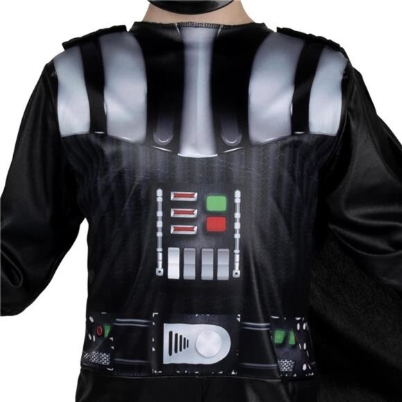 STAR WARS Darth Vader Official Youth Halloween Costume - Printed Jumpsuit with - Picture 4 of 7